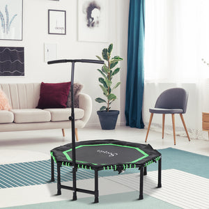 Mini trampoline 48 pouces, pliable, avec barre de maintien réglable, vert