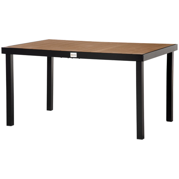 Table de salle à manger d'extérieur en aluminium pour 6 personnes, naturel