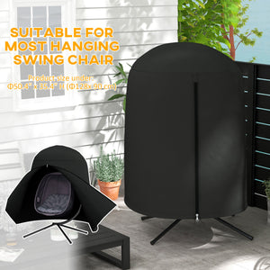 Egg Chair Cover, 420D Oxford Fabric Waterproof Anti-dust Furniture Protector for Φ50.4" x 74.8" H Stand, Black