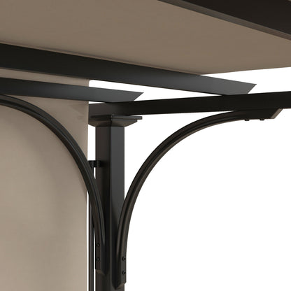 Pergola d'extérieur 10' x 10', abri solaire, structure en acier, beige