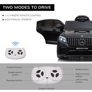 Voiture électrique 12 V avec télécommande et suspension, noir