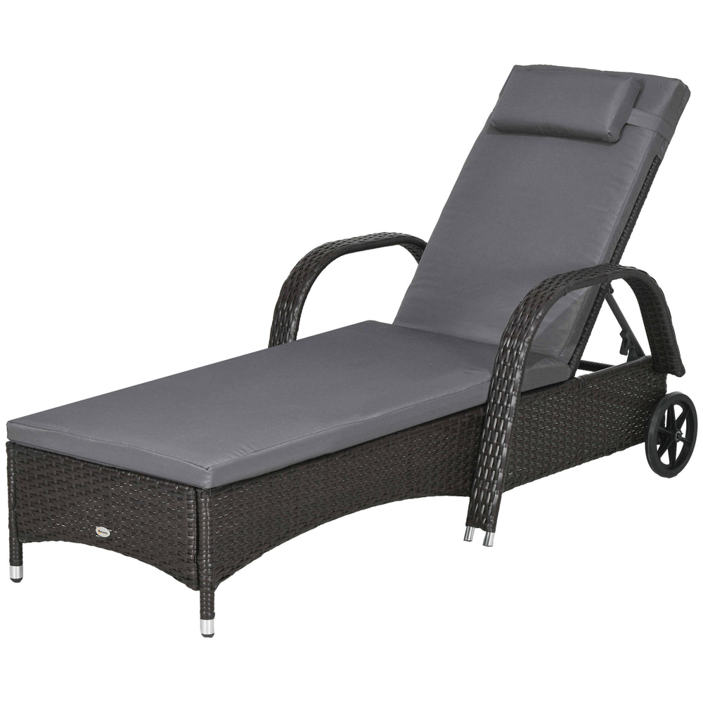 Chaise longue avec appui-tête et dossier réglable sur 5 niveaux