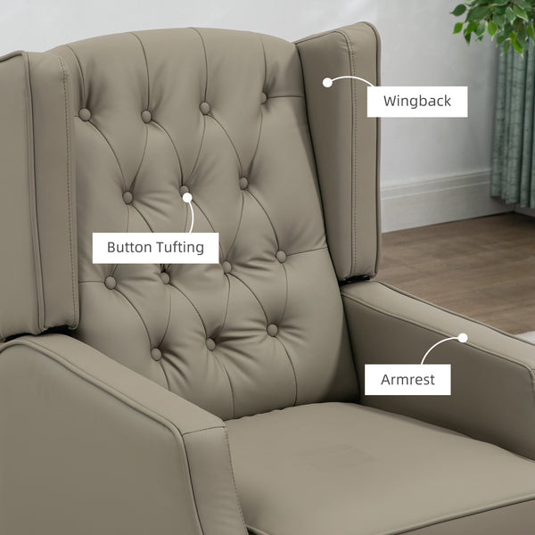 Fauteuil d'appoint moderne en similicuir avec rembourrage épais, kaki