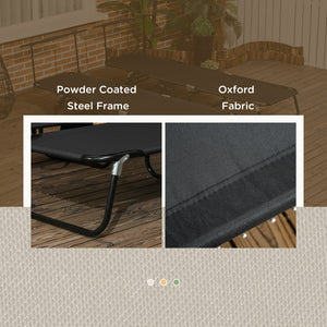 2 Piece Folding Outdoor Chaise Lounges, Pool, Sun, Tanning Chairs with Reclining Back, Sunshade for Beach, Patio, Black