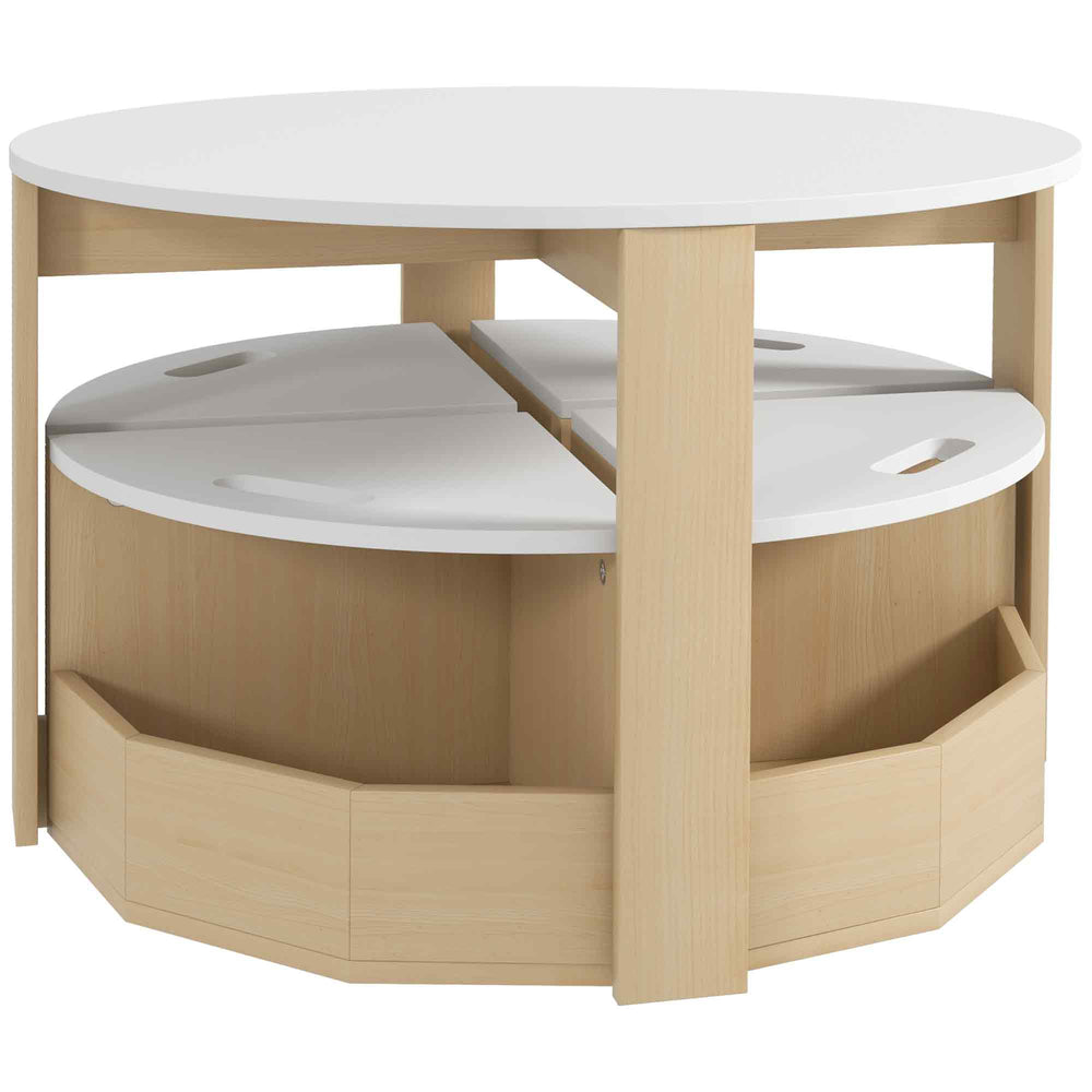 Ensemble table et chaises 5 pièces avec rangement pour chambre d'enfant, blanc