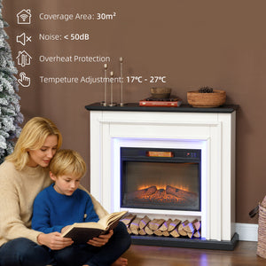 Cheminée électrique de 41 pouces avec manteau, 1400 W avec effet de flamme 3D