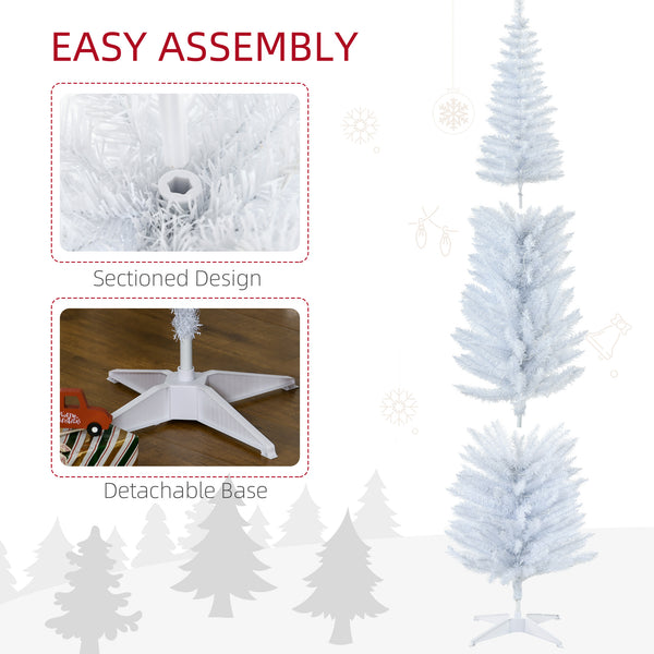 Sapin de Noël artificiel blanc pré-éclairé de 7 pieds