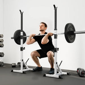 Support pour haltères en 2 pièces avec hauteur réglable, capacité de 200 kg
