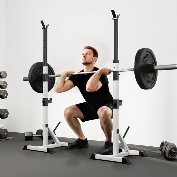 Support pour haltères en 2 pièces avec hauteur réglable, capacité de 200 kg