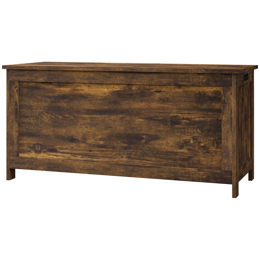 Coffre de rangement avec 2 charnières de sécurité, marron rustique