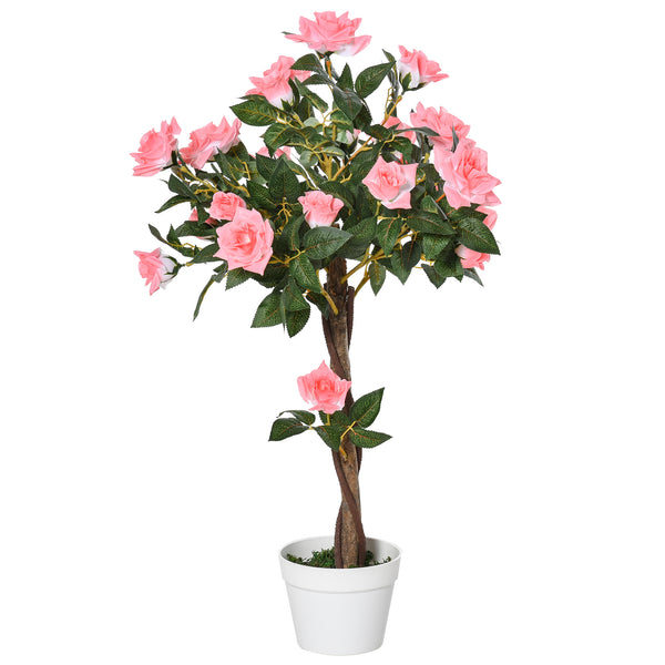 Artificial plant, 90cm, flowering rose in a pot, fake plant for indoor decoration