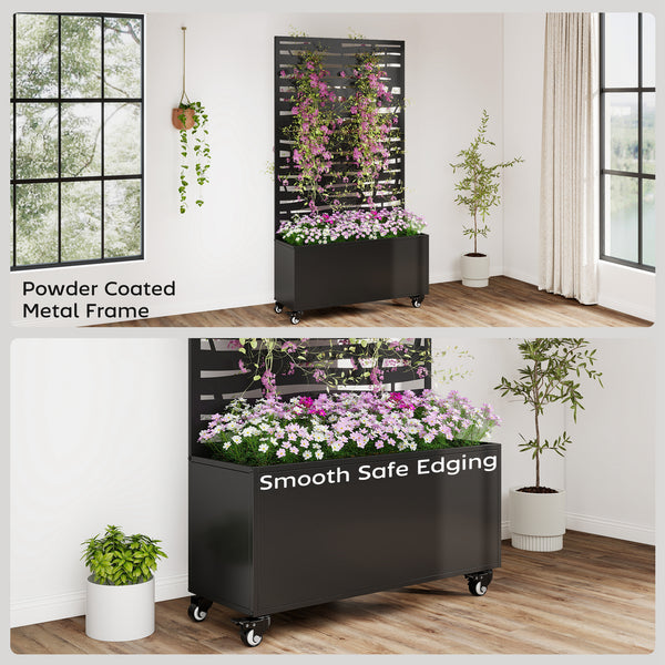 Metal planter with trellis