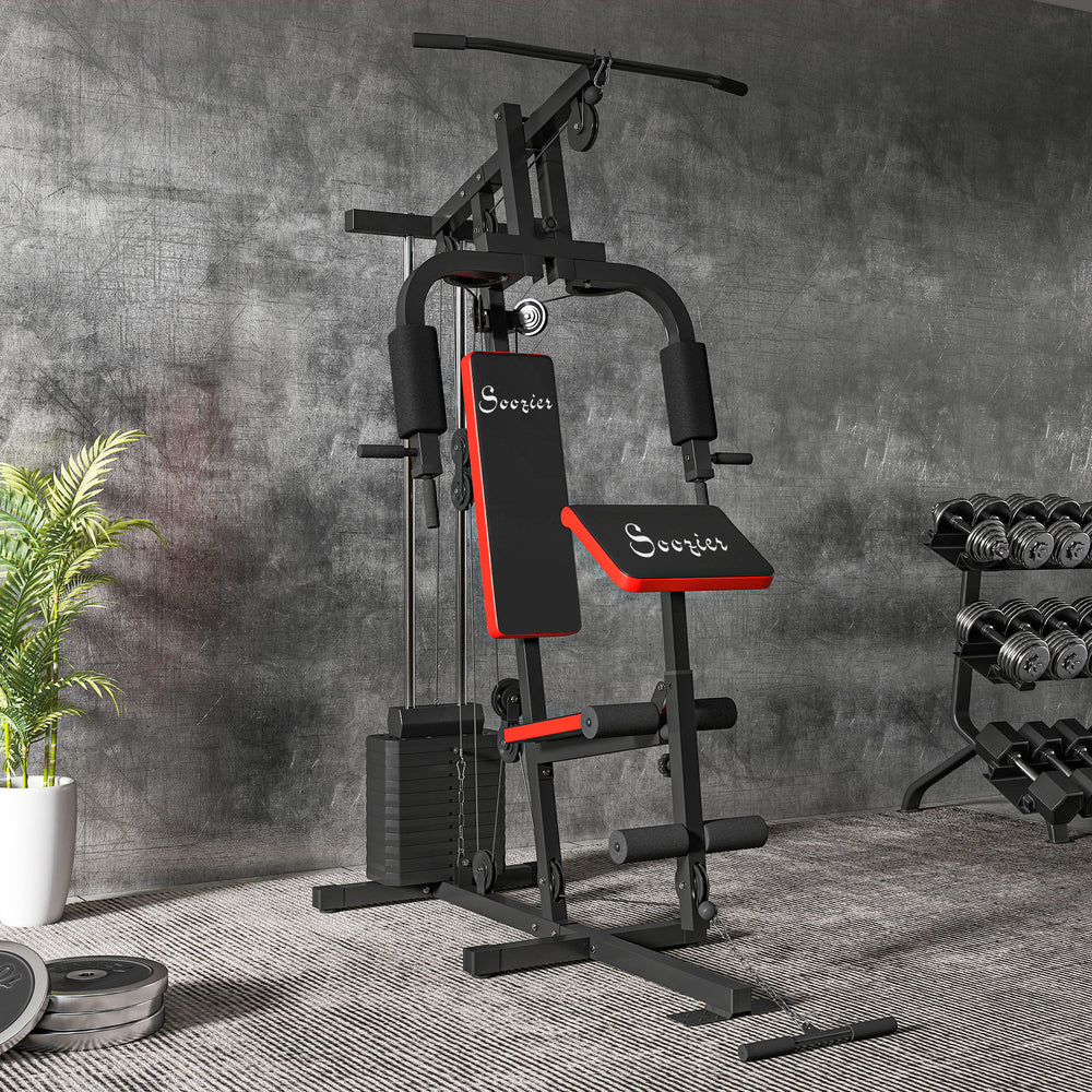 Appareil de musculation multifonction avec une colonne de poids de 65 kg