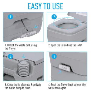 Portable Travel Toilet, Removable and Disposable Tank, 5.3 Gallons (20 L)