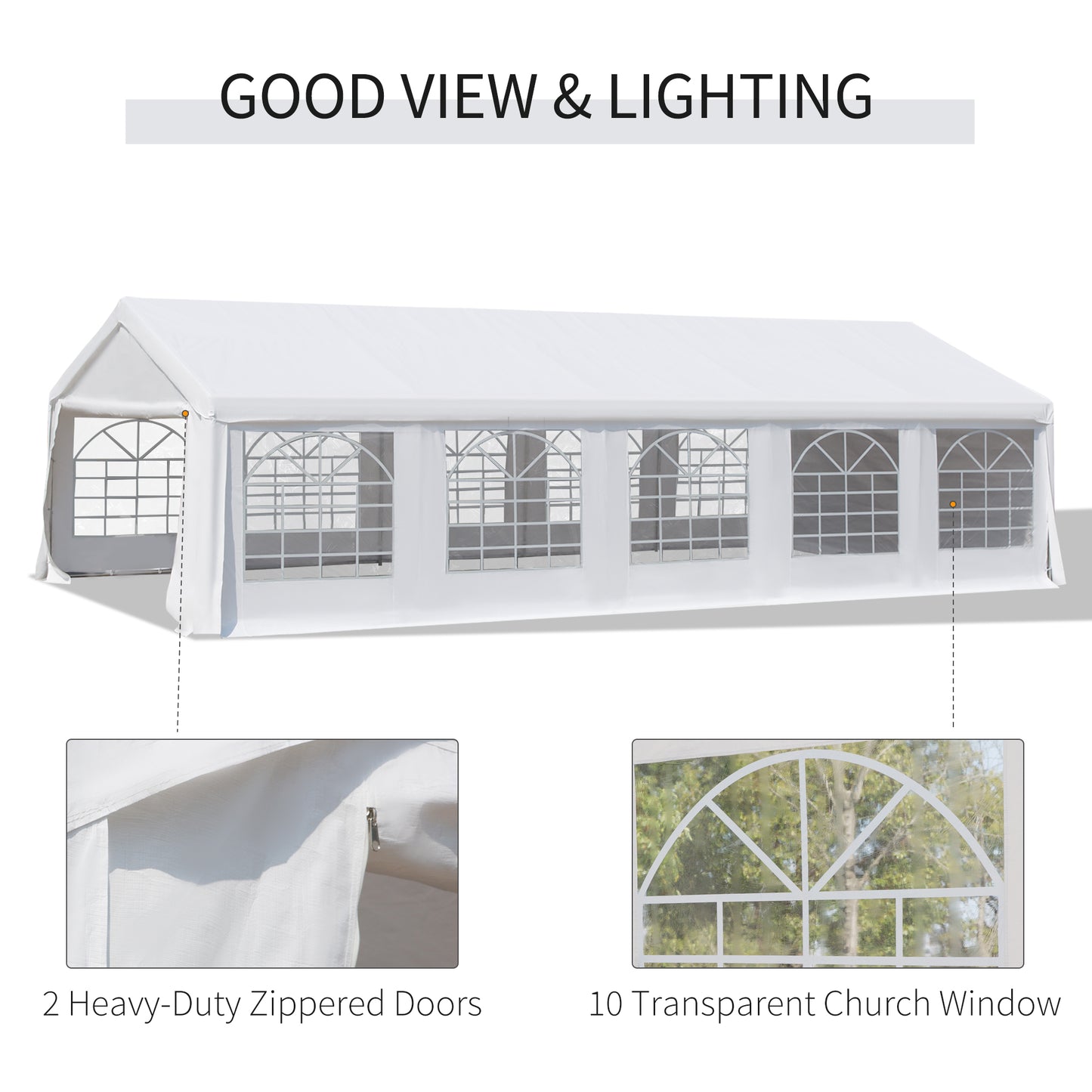 32'x16' Steel Reception Tent, White