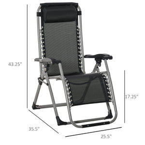 Zero gravity reclining chair with adjustable backrest, dark blue