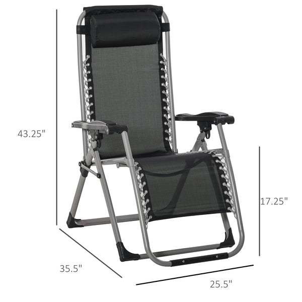 Zero gravity reclining chair with adjustable backrest, dark blue