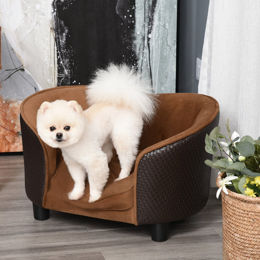 Canapé surélevé pour chien avec coussin amovible et lavable