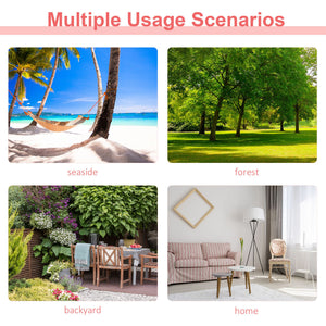 Cotton Hammock Portable Soft Swing Sleeping w/ Headrest & Side Pocket Deluxe Swing Chair for Beach, Yard, Bedroom, Patio, Porch, Indoor, Outdoor, Rainbow Stripes