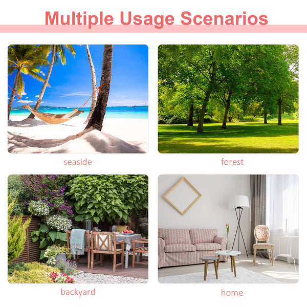 Cotton Hammock Portable Soft Swing Sleeping w/ Headrest & Side Pocket Deluxe Swing Chair for Beach, Yard, Bedroom, Patio, Porch, Indoor, Outdoor, Rainbow Stripes