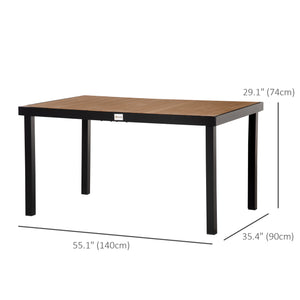 Table de salle à manger d'extérieur en aluminium pour 6 personnes, naturel