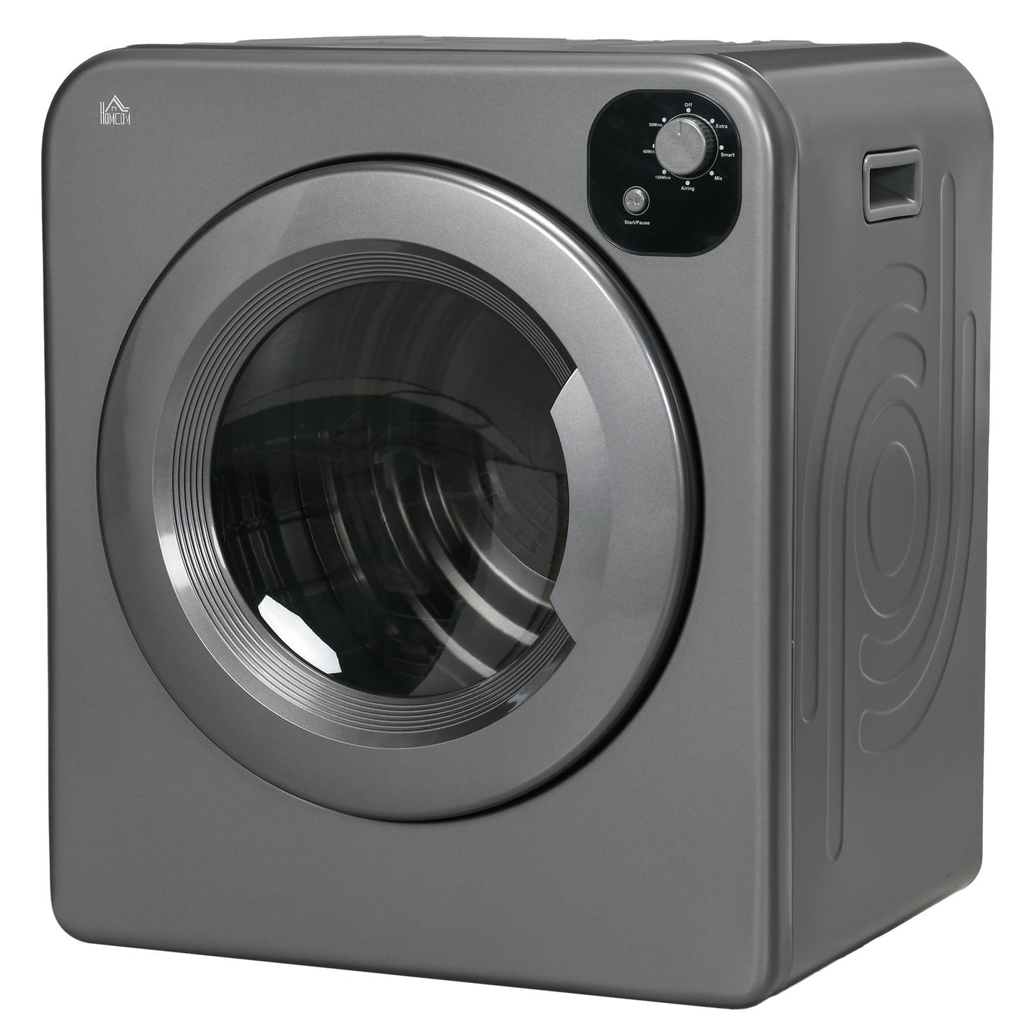 Compact Clothes Dryer, 1300W, 3.22 cu. ft., Electric, Portable, with 7 Drying Modes, for Apartment or Dorm, Gray
