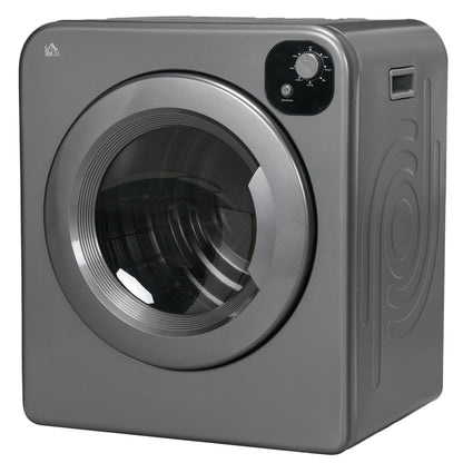 Compact Clothes Dryer, 1300W, 3.22 cu. ft., Electric, Portable, with 7 Drying Modes, for Apartment or Dorm, Gray