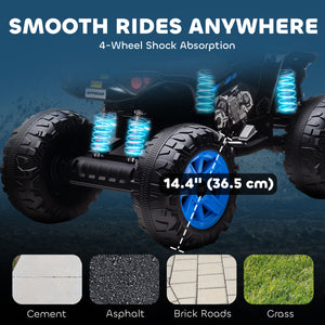 Quad électrique tout-terrain 2 places 24 V avec double moteur, bleu
