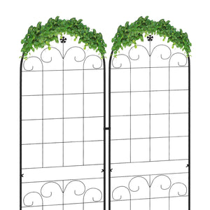 Lot de 2 treillis de jardin pour plantes grimpantes, métalliques d'extérieur pour terrasse
