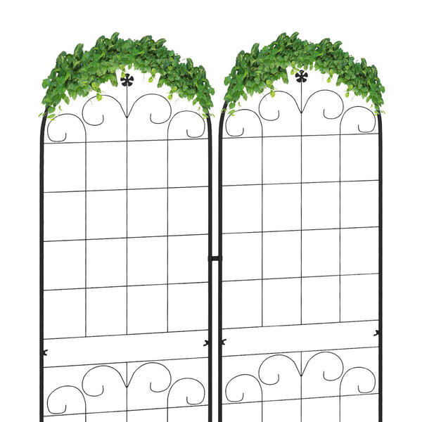 Lot de 2 treillis de jardin pour plantes grimpantes, métalliques d'extérieur pour terrasse