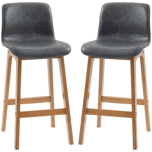 Set of 2 modern bar stools, grey