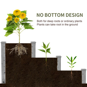 Jardinière à trois niveaux pour jardin, grise