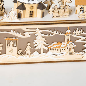 Décoration de Noël de bureau en bois naturel