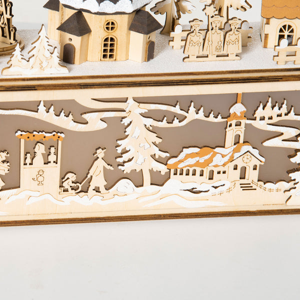 Décoration de Noël de bureau en bois naturel