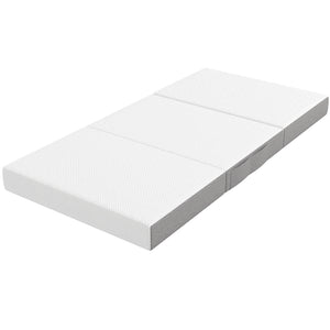 Matelas simple Twin pliable 3 sections de 6 po avec mousse mémoire au gel rafraîchissant – Blanc et gris