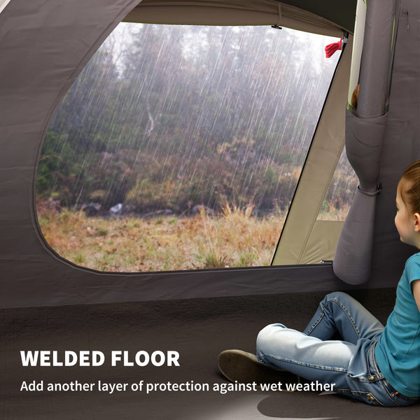 Tente de camping avec tapis de sol intégré et crochet