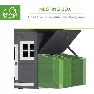 84'' Chicken Coop Deluxe Wooden House Hen Backyard Poultry Hutch Run Box