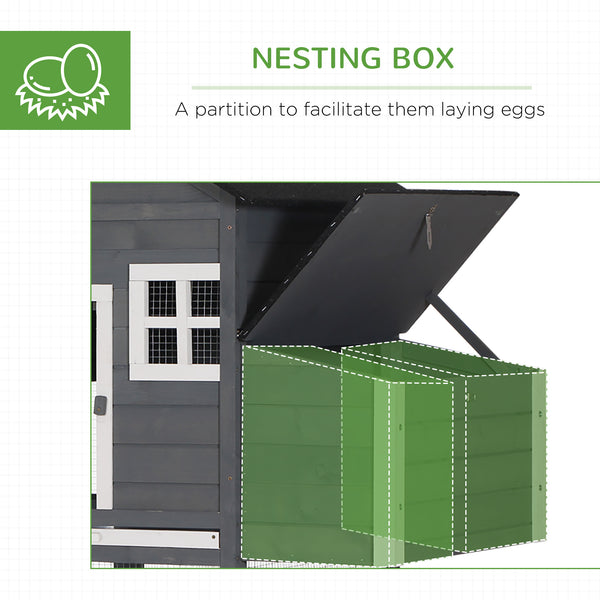 84'' Chicken Coop Deluxe Wooden House Hen Backyard Poultry Hutch Run Box