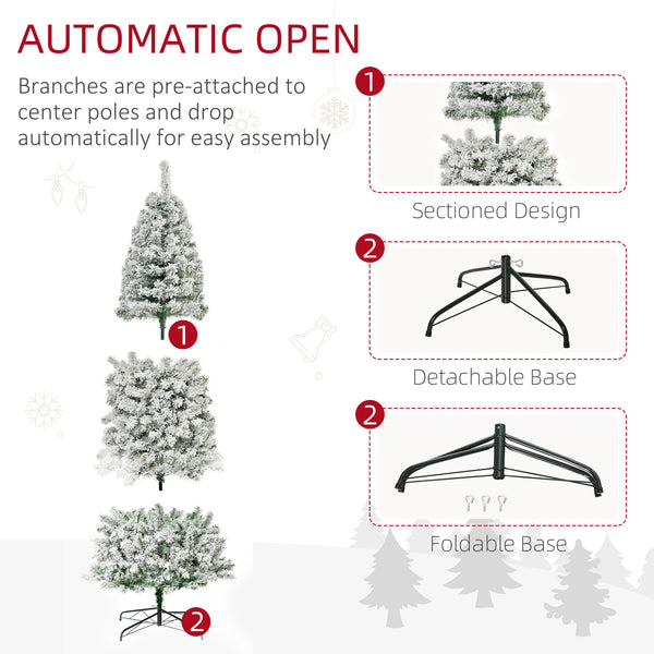 Sapin de Noël artificiel givré de 9 pieds pré-éclairé avec lumière LED blanc chaud