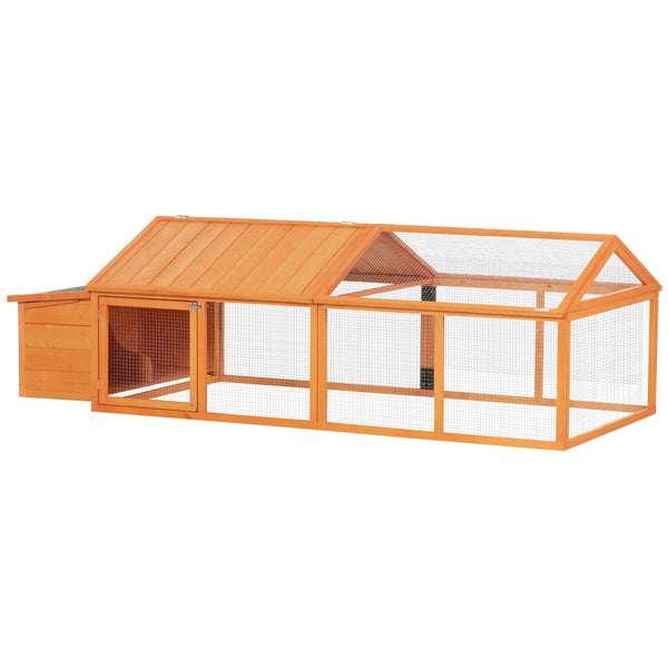 Coop with nesting box, wooden roof and side door for 4 to 8 chickens