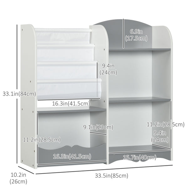 Kids Toy Storage Shelf for Bedroom, Playroom, Nursery, Gray