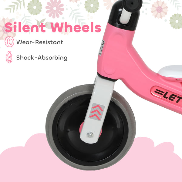 Vélo d'équilibre pour tout-petits de 12 à 36 mois rose