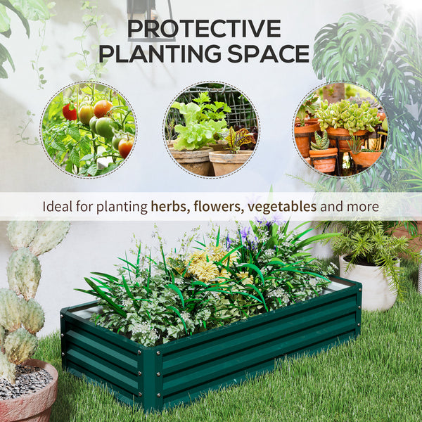 Lot de 2 jardinières surélevées en acier galvanisé, verte