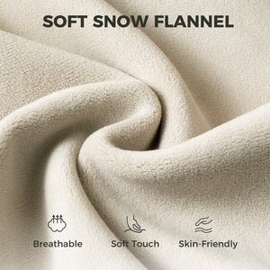 Office Chair with Foot Rest, Ergonomic Reclining Computer Gaming Chair with Snow Flannel Fabric, Thick Cushion, Cream
