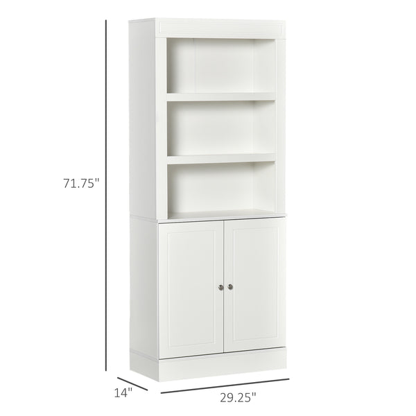 Buffet de cuisine avec étagères à 6 niveaux, blanc, aspect bois