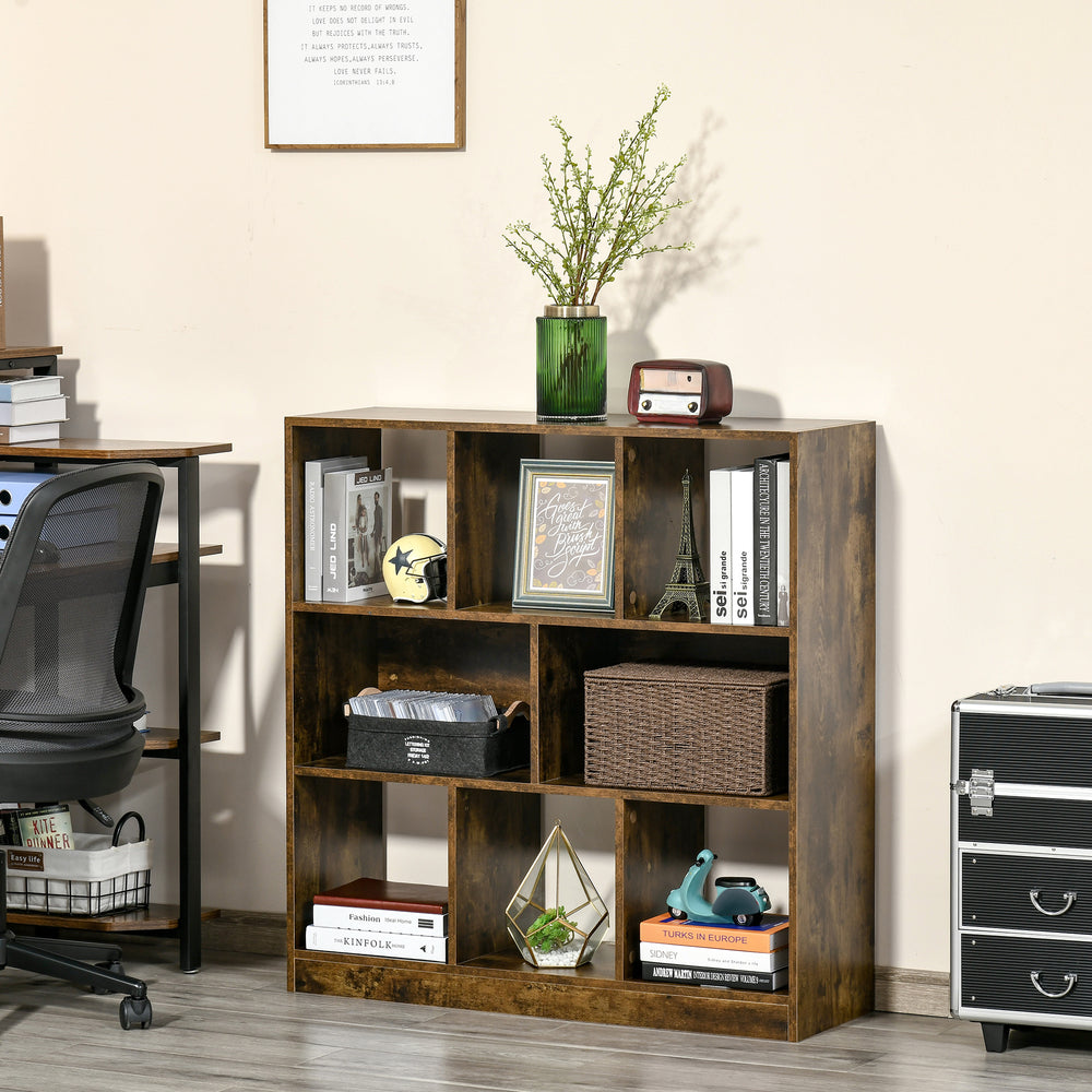 Étagère de rangement à 3 niveaux, bibliothèque, présentoir, organiseur, marron rustique