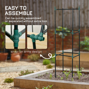 Lot de 3 support pour plants de tomates de 183 cm, pour légumes, fleurs et fruits grimpants, vert foncé