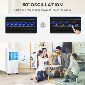 Ventilateur tour avec pack de glace, télécommande, 3 modes, 3 vitesses, minuterie 7,5 h, blanc