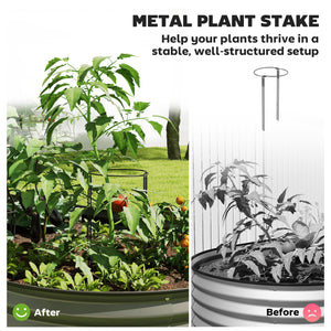 Jardinière d'extérieur surélevée en acier galvanisé avec tuteur en métal, gris foncé