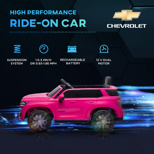 Licensed 12V Chevrolet Tahoe with Parental Remote, Pink